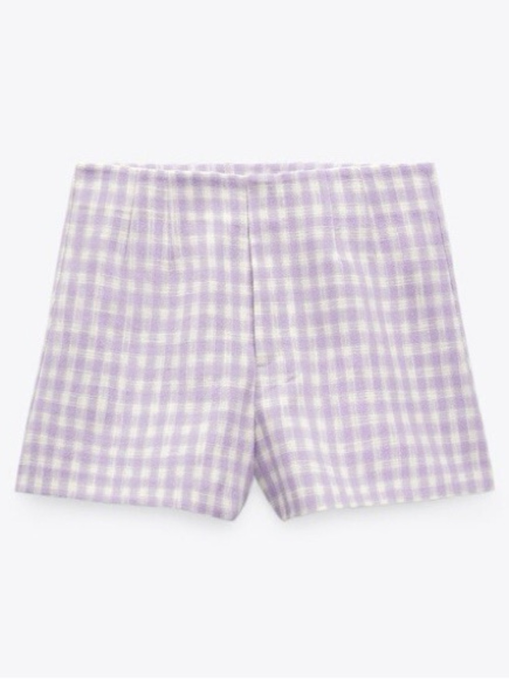 Zara Checkered Gingham Shorts Lavender Purple Girlhoodcore Coquette Preppy Sz M